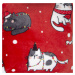 Vánoční deka z mikrovlákna FESTIVE PETS červená 130x170 cm