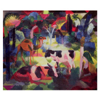 Obrazová reprodukce Landscape with Cows and a Camel, August Macke, 40 × 34 cm