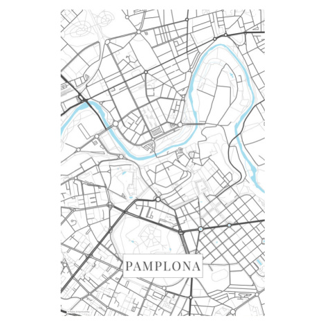 Mapa Pamplona white, 26.7x40 cm