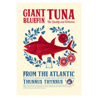 Ilustrace Tuna kitchen print, Dionisis Gemos, 30 × 40 cm