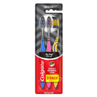 COLGATE Zubní kartáček  ZIG ZAG Charcoal Medium 3 ks