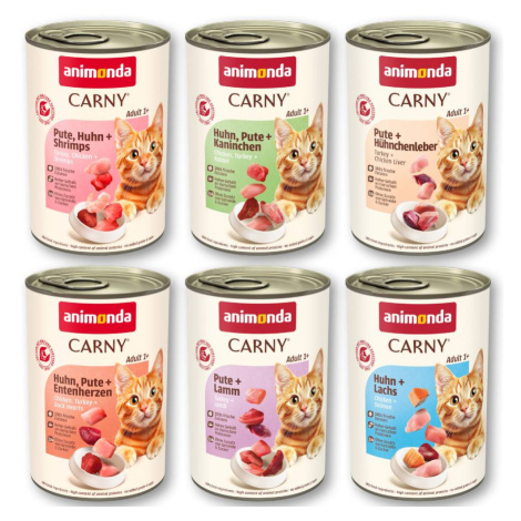 Animonda Carny Adult 12 x 400g - drůbeží (6 druhů bez hovězího)