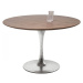 KARE Design Stůl Invitation Set Walnut - hnědo-stříbrný, Ø120 cm