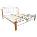 Tempo Kondela Manželská postel, dřevo olše / stříbrný kov, 180x200, MIRELA