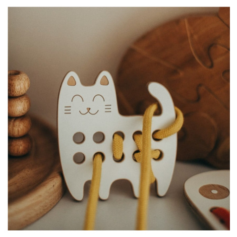 milin Montessori dřevěná prepletacia hračka - kotě