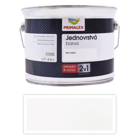 PRIMALEX 2v1 - syntetická antikorozní barva na kov 2.5 l Bílá