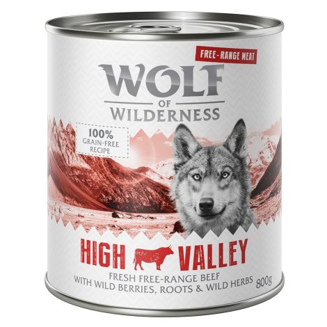 Wolf of Wilderness "Free-Range Meat" 6 x 800 g - High Valley - hovězí