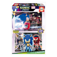 Puzzle Sonic Prime Educa 2 x100 dílků svítící od 6 let