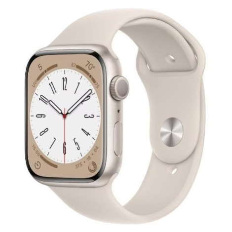 Apple Watch Series 8 45mm Celullar (Stav A/B) Hvězdně bílé s růžovým sportovním řemínkem MNK43CS