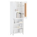 vidaXL Skříň highboard lesklá bílá 69,5 x 34 x 180 cm kompozitní dřevo