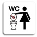 Accept Piktogram "zákaz vhazování předmětů do WC" (80 × 80 mm) (bílá tabulka - barevný tisk bez 