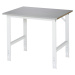 RAU Pracovní stůl, výškově přestavitelný, výška 760 - 1080 mm, deska z ušlechtilé oceli, š x h 1