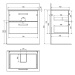 AQUALINE VEGA umyvadlová skříňka 72x57,6x43,8cm, 2x zásuvka, dub platin VG873