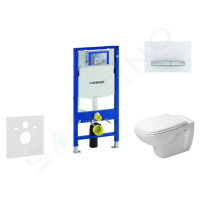 GEBERIT Duofix Modul pro závěsné WC s tlačítkem Sigma50, alpská bílá + Duravit D-Code WC a sedát