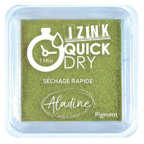 Razítkovací polštářek Aladine IZINK QUICK DRY - vert olive olivová zelená Aladine