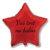 Personal Fóliový balón s textem - Červená hvězda 45 cm