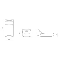 Prostoria designové sedačky Absent Sofa Seat L + Backrest Low