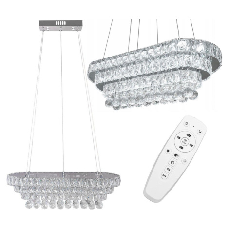 Křišťálová závěsná stropní svítidlo LED 102W Remote APP417-CP REA