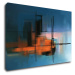 Impresi Obraz Abstrakt modrý s oranžovým detailem - 60 x 40 cm