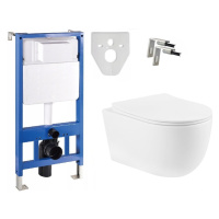 Sada podomítkový modul MEXEN FENIX SLIM + závěsná WC mísa CARMEN + prkénko DUROPLAST SLIM