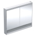 Geberit ONE - Zrcadlová skříňka s LED osvětlením, 1050x900x150 mm, 2 dvířka, s nikou, hliník 505