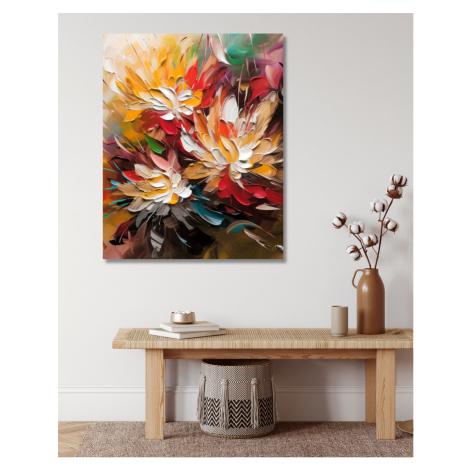 Obrazy na stěnu - Abstrakt - kytky 2 Rozměr: 80x100 cm, Rámování: bez rámu a bez vypnutí plátna