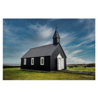 Fotografie Black Church in Iceland, Kristvin Gudmundsson, 40 × 26.7 cm