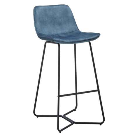 Barová Židle Ze Sametu Nery Modrá Möbelix