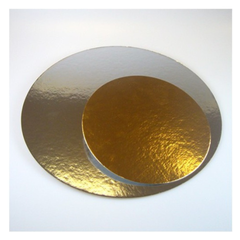 Kulatá podložka pod dort zlatá / stříbrná 30cm - 100ks FunCakes