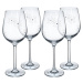 TEMPO-KONDELA SNOWFLAKE VINO, sklenice na víno, set 4 ks, s krystaly, 450 ml