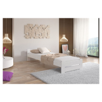 Expedo Postel z masivu HERA + pěnová matrace DE LUX 14 cm + rošt ZDARMA, 80 x 200 cm, bílá