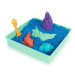 Spin Master Kinetic Sand Krabice tekutého písku s podložkou, modrá