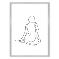 Dekoria Plakát Figure Line I, 30 x 40 cm , Výběr rámečku: Stříbrný