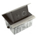 Výklopný zásuvkový blok Incara POPUP Legrand 654816 broušený hliník osazená zásuvka + nabíječka 