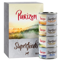 Purizon Superfoods 12 x 140 g - míchané balení (4x kuřecí, 4x tuňák, 2x divočák, 2x zvěřina)