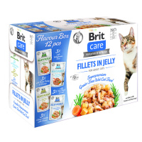 Brit Care Cat Fillets in Jelly 12 x 85 g - výhodné balení: 4 x Flavour box