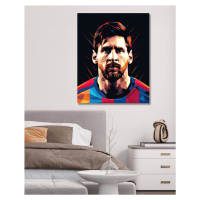 Obrazy na stěnu - Messi na černém pozadí Rozměr: 40x50 cm, Rámování: vypnuté plátno na rám