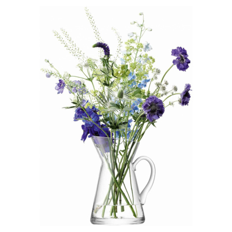 LSA Flower skleněná váza-džbán 26cm, čirá, LSA, Handmade