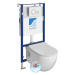 Sapho Závěsné WC BRILLA Rimless bílá s podomítkovou nádržkou a tlačítkem Schwab, bílá - SET(T02-