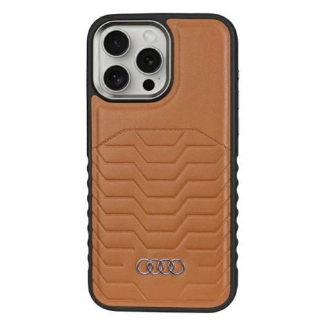 Kryt Audi Synthetic Leather MagSafe iPhone 15 Pro 6.1" brown hardcase AU-TPUPCMIP15P-GT/D3-BN (A