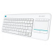 Logitech K400 Plus - bílá - Bezdrátová klávesnice s touchpadem