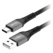AlzaPower AluCore USB-A to USB-C 2.0 Ultra Durable 2m tmavě šedý