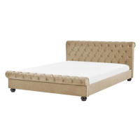 BELIANI postel AVALLON 180 × 200 cm, sametová, béžová