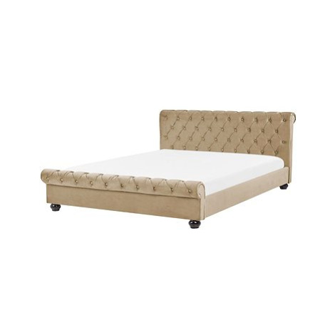BELIANI postel AVALLON 180 × 200 cm, sametová, béžová
