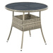 Juskys Polyratanový zahradní stolek Yoro, kulatý, šedý 80 cm