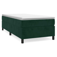 vidaXL Box spring postel s matrací tmavě zelená 90x190 cm samet