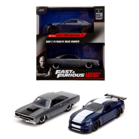 JADA - Rychle a zběsile Twin Pack 2016 Ford Mustang GT350 + 1970 Plymouth Road Runner, 1:32 Wave