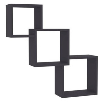 Nástěnné police kostka šedé 84,5 × 15 × 27 cm dřevotříska