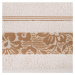 Bavlněná froté osuška s bordurou VIKI 70x140 cm, světle růžová/hnědá, 500 gr Mybesthome