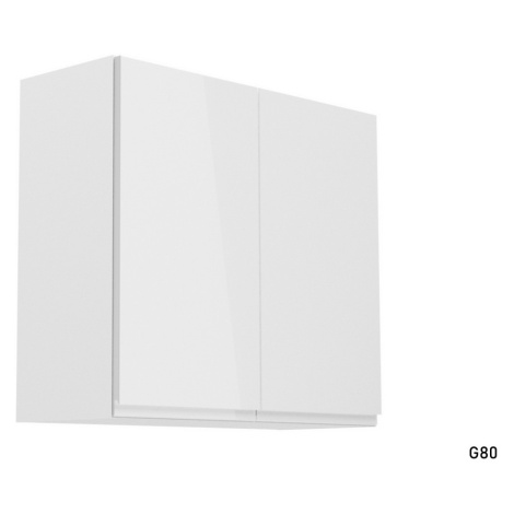 Expedo Kuchyňská skříňka horní dvoudveřová YARD G80, 80x72x32, bílá/šedá lesk